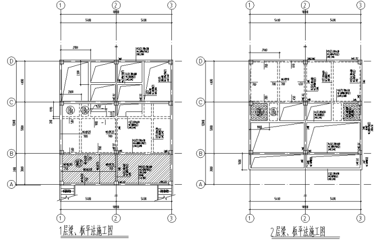 地下室结构建筑图资料下载-三层别墅带地下室混凝土结构施工图CAD