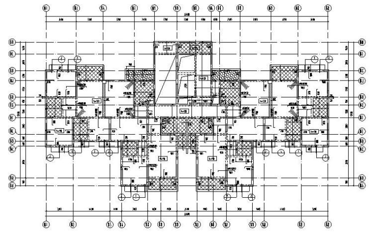 高层住宅平面布置施工图资料下载-22层高层住宅桩筏基础混凝土结构施工图CAD