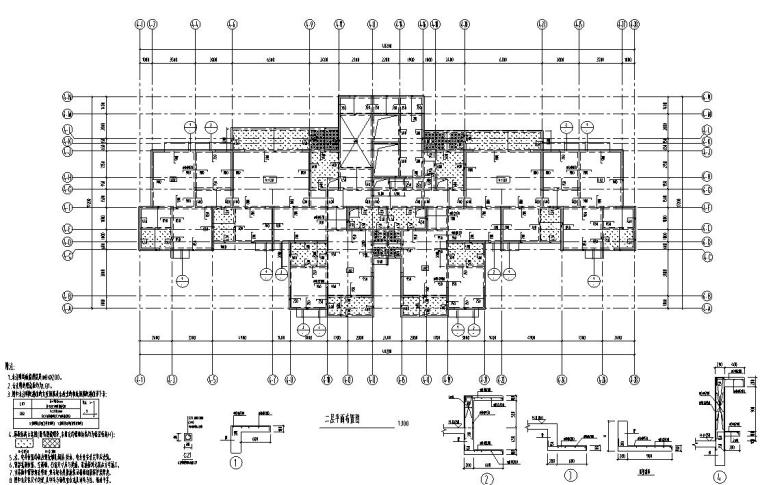 高层住宅平面布置施工图资料下载-某26层板式高层住宅混凝土结构施工图CAD