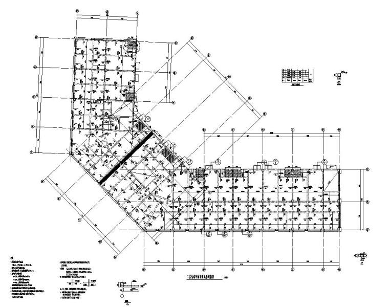 道路路口设计cad图资料下载-某路口L型三层商业混凝土结构施工图CAD