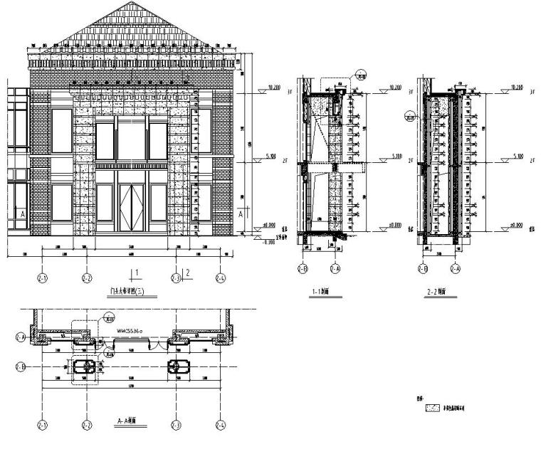 立面施工图CAD资料下载-某会所住宅石材立面幕墙施工图CAD