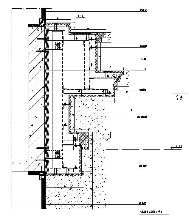 某洋房住宅石材立面幕墙施工图cad