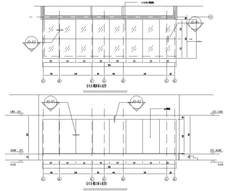 锅炉房建筑全套资料下载-自行车锅炉房雨棚结构施工图CAD