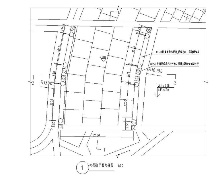 自然生态景石大样施工图资料下载-自然生态桥节点详图设计