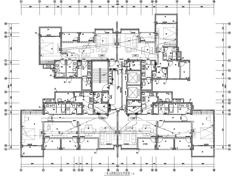 住宅楼现场施工布置图资料下载-[四川]27层住宅楼电气施工图（含三种户型）