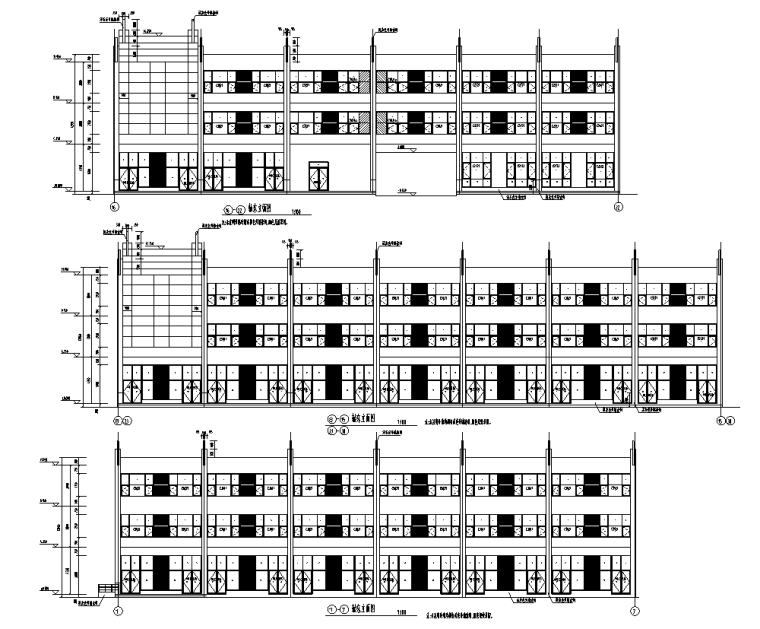 8层住宅建筑立面cad资料下载-某多层住宅外立面幕墙施工图CAD