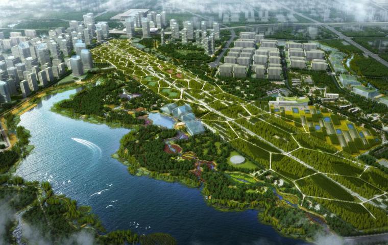 南京古林公园景观资料下载-[安徽]中央公园总体规划及山水林田景观方案