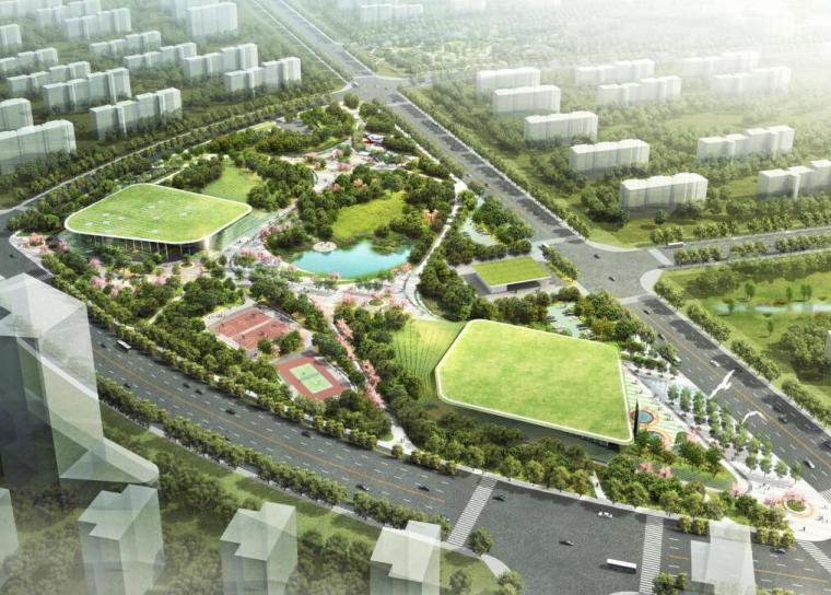 天津方案设计资料下载-[天津]现代中心市政公园方案设计国际征集