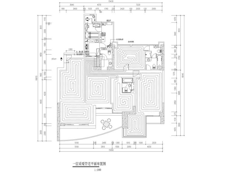 室外采暖管道方案资料下载-北京某别墅工程采暖系统方案图