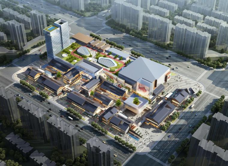 综合体建筑方案分析资料下载-[四川]国风新中式风格商业街综合体建筑方案