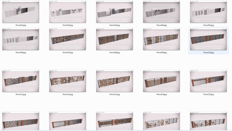 围墙做法cad资料下载-现代景观围墙模型集30例
