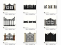 99个欧式铁艺门SU模型