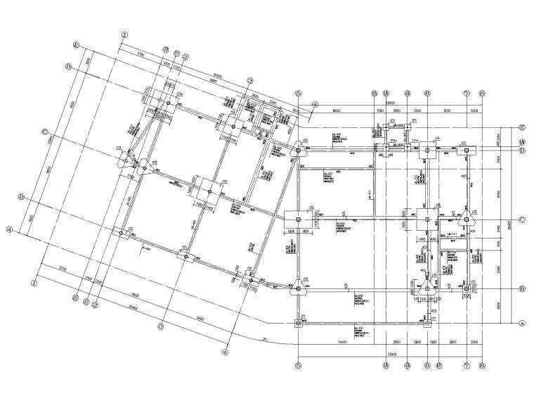三层钢结构框架结构施工图资料下载-三层钢框架结构售楼处施工图CAD