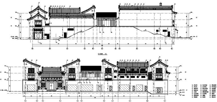 三层宾馆结构施工图纸资料下载-三层仿古酒店混凝土结构施工图CAD含建筑图