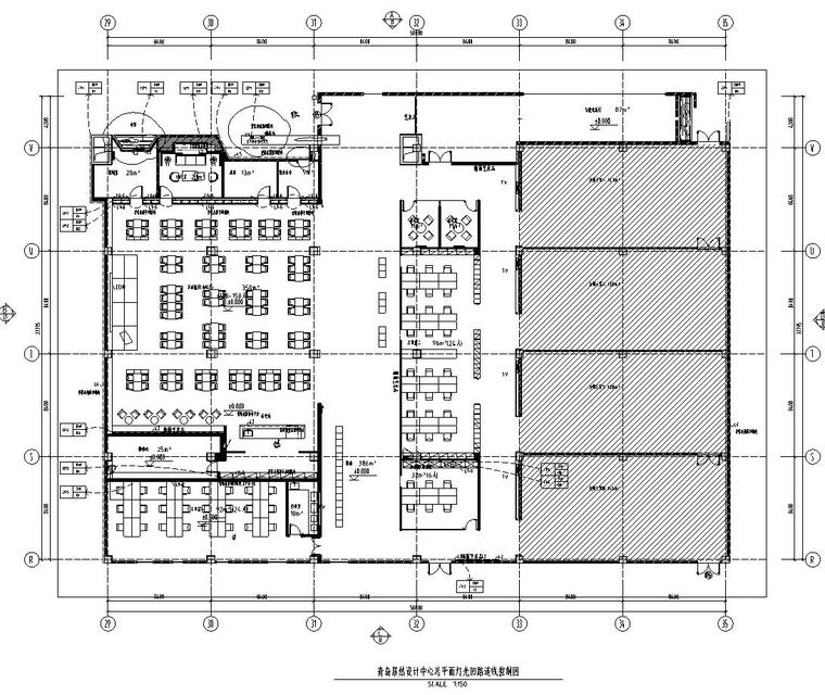 总平面cad施工图资料下载-[山东]青岛居然之家顶层室内灯光CAD施工图