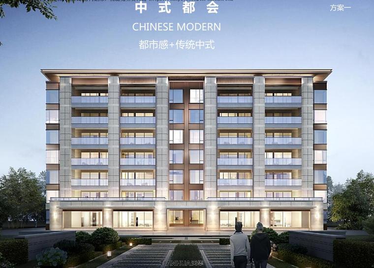 住宅公园景观平面设计图资料下载-中式风公园都会-综合住宅规划建筑中标方案