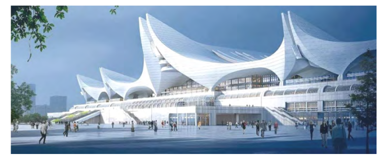 沈阳地铁青年公园站设计资料下载-济青高铁青岛红岛站钢屋盖结构设计
