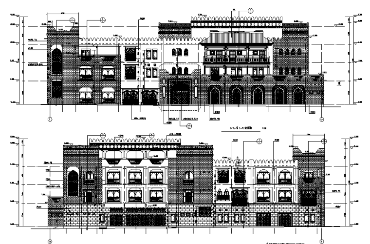 2021酒店建筑施工图资料下载-城堡式酒店混凝土结构施工图CAD含建筑图