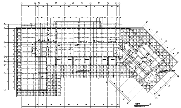混泥土结构施工图集资料下载-四层L型布置酒店混凝土结构施工图CAD