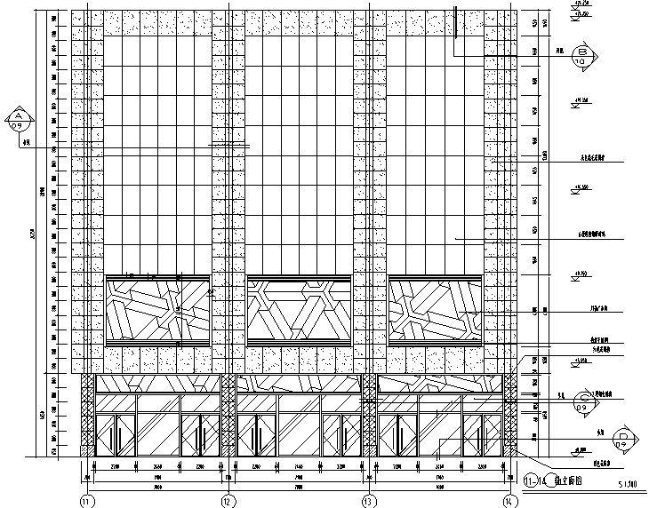 玻璃阳光房CAD图资料下载-内蒙古某广场玻璃幕墙施工图含阳光顶CAD