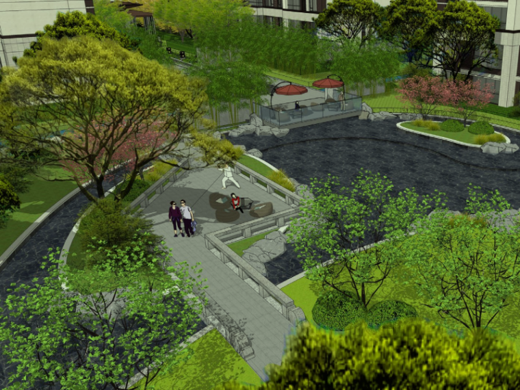 四川居住区绿化设计资料下载-[四川]新中式风格居住区景观方案设计