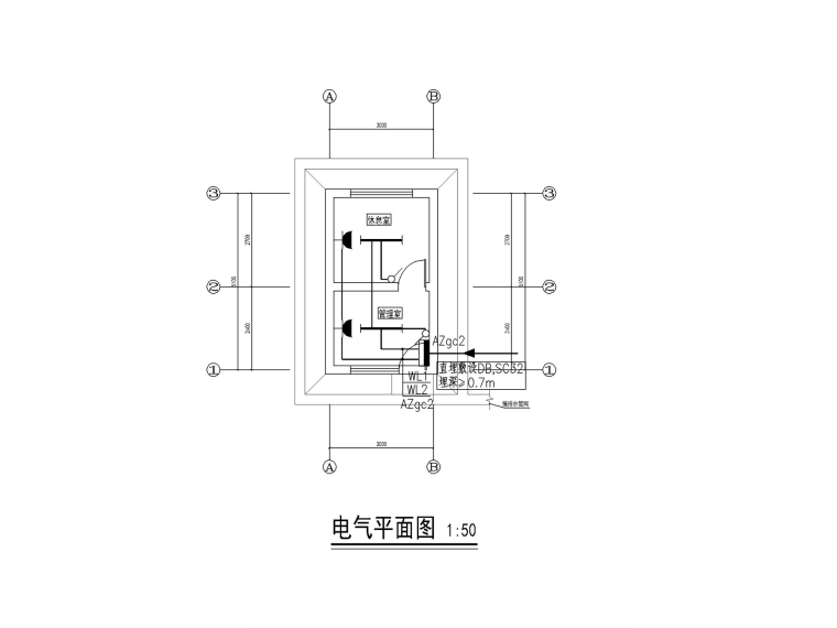 2层管理用房施工图资料下载-单层小型管理用房强电施工图