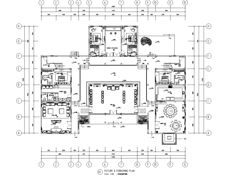 2层别墅案例资料下载-知名企业中式风格二层别墅装修施工图设计