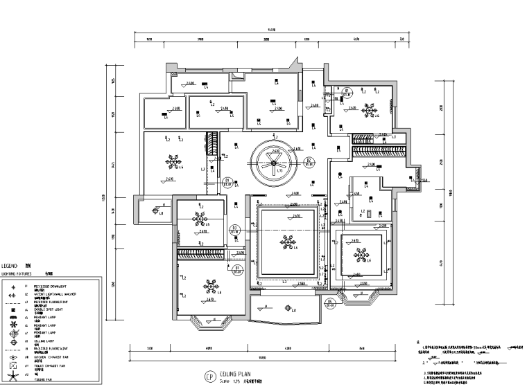 现代中式酒店施工图资料下载-现代中式四居室住宅装修施工图设计
