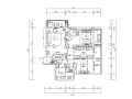 现代中式3室2厅1厨2卫平层住宅装修施工图