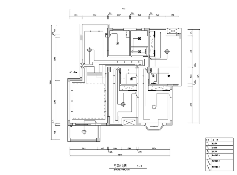 混搭风格3室2厅3室2厅1厨2卫套房装修施工图