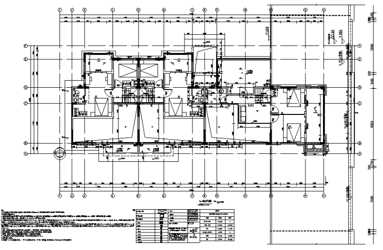 住宅结构建筑施工图纸资料下载-四层叠拼住宅带商业结构施工图CAD含建筑图