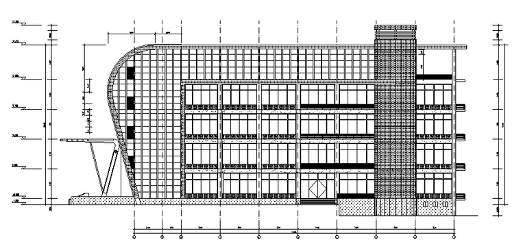 建筑cad体育馆图资料下载-某大学体育馆铝塑板玻璃幕墙施工图CAD