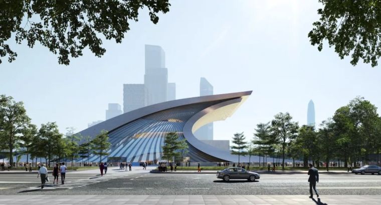 展览馆展示墙设计资料下载-凝固的巨浪‘深圳改革开放展览馆’竞赛方案