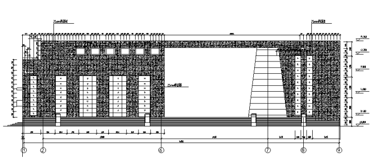 竹木外立面施工图资料下载-某校史馆外立面石材幕墙施工图CAD