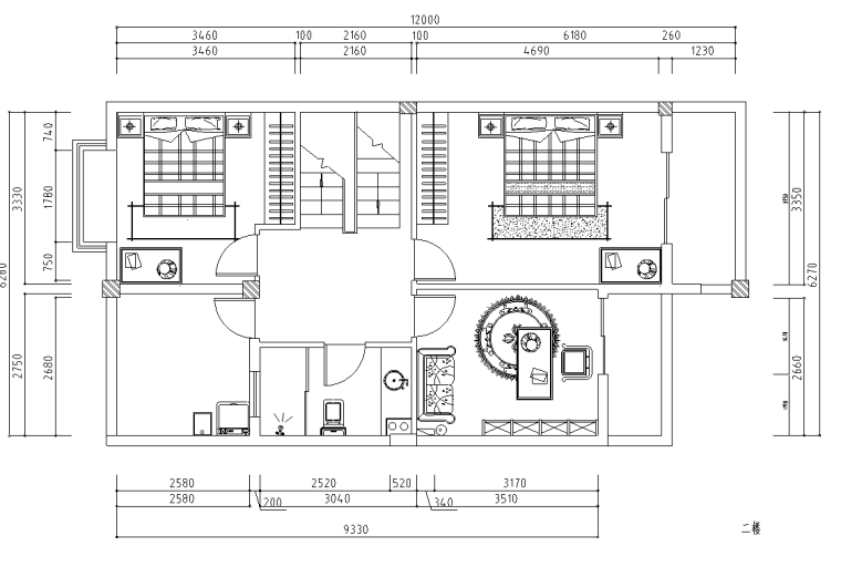 地中海小区景观方案资料下载-地中海风三层一居室住宅装修施工图设计