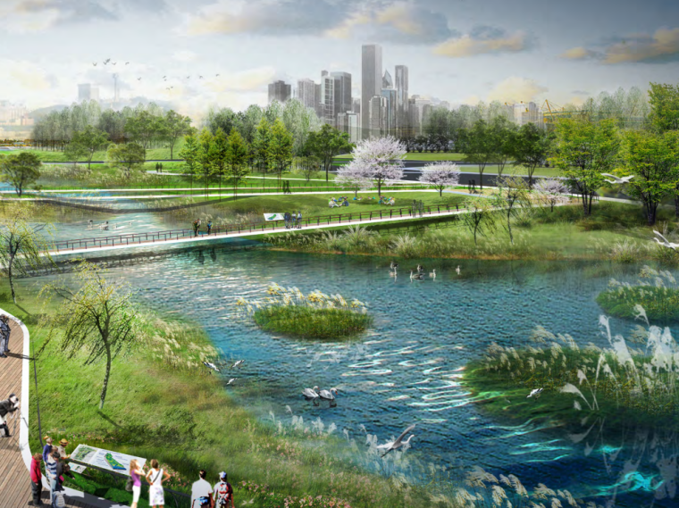湿地公园概念方案设计资料下载-[成都]特色“水系”中央公园概念方案设计
