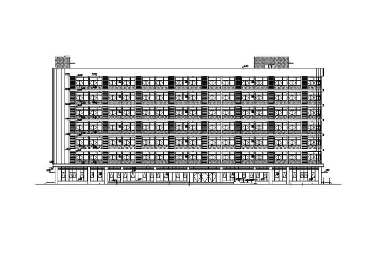 小型建筑设计cad图纸资料下载-[湖北]七层工业厂房建筑设计施工图纸CAD