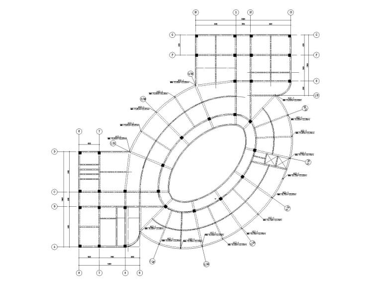 建筑核心筒CAD资料下载-23米框架核心筒建筑幕墙工程2020CAD