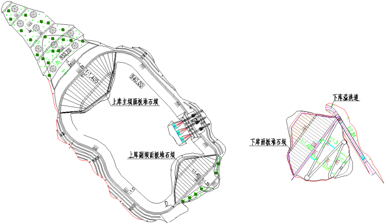 3 上下库混凝土面板堆石坝平面图.png