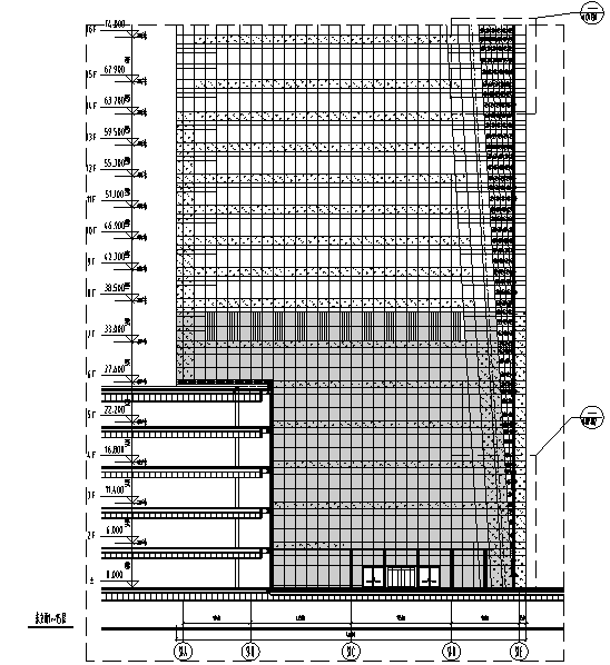 幕墙超高层专项方案资料下载-大连某超高层大厦玻璃幕墙施工图CAD