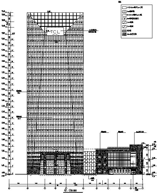 Aol公司总部休闲系资料下载-某科技公司总部大楼玻璃幕墙施工图CAD