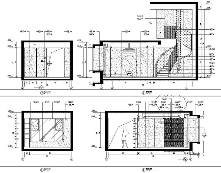 上海滨江五里桥顶层复式豪宅装修施工图东套
