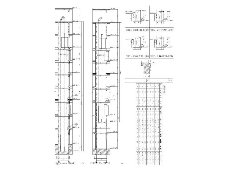 小区住宅钢结构电梯资料下载-电梯剖面及部分钢结构节点详图