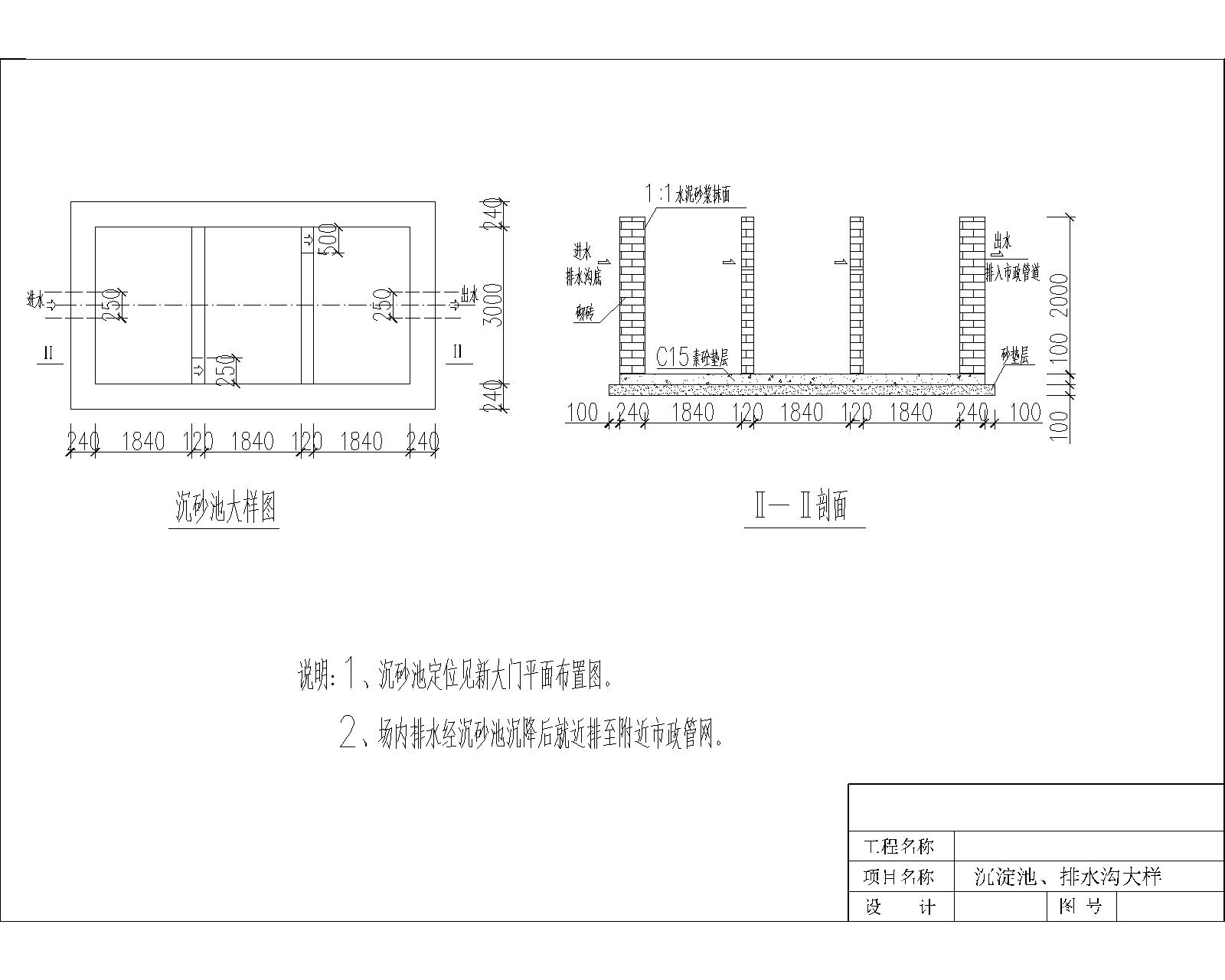 5 中建工地大门,洗车槽,沉淀池标准做法图cad节点大样jpg