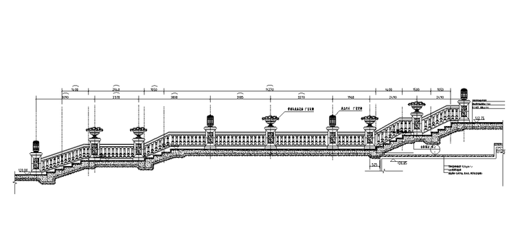景观剖面设计详图资料下载- 主入口台阶剖面详图设计