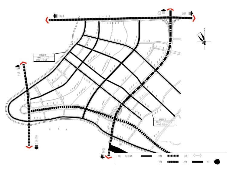 道路工程的计划书资料下载-某片区主道路工程景观全套竣工图