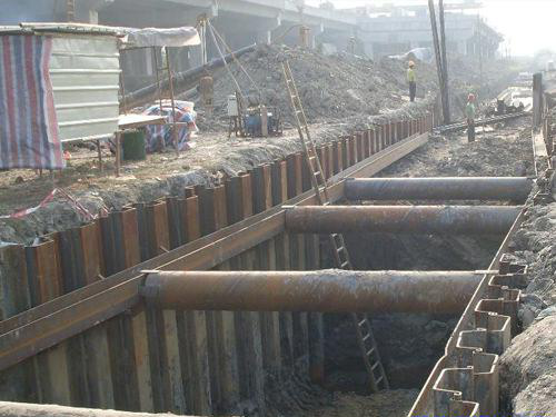 施工通道开挖支护技术交底资料下载-市政深基坑开挖及拉森钢板支护专项施工方案