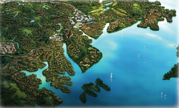 四川达州大竹百岛湖温泉度假区规划设计方案