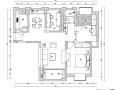 美式风三室两厅120㎡住宅装修施工图设计