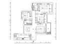 美式风三室两厅110㎡住宅装修施工图设计